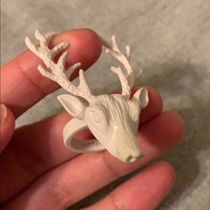 Wildfox couture white deer antler ring 7